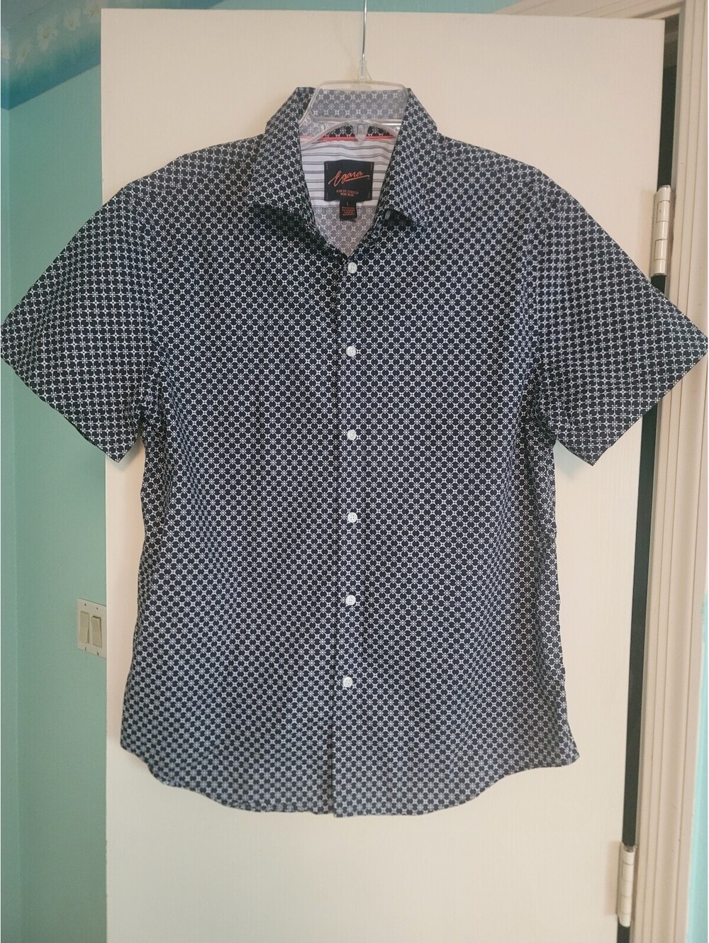 Egara Men's L Slim Fit Stretch Non Iron Short Sleeve